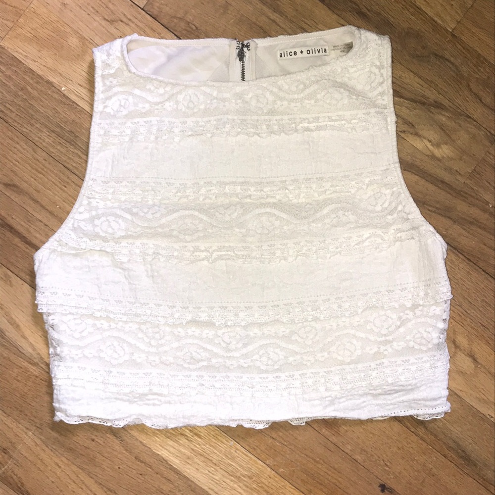 Alice + Olivia Crop Lace top size medium